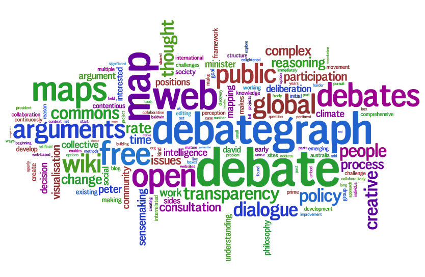 Debategraph visualised in Wordle